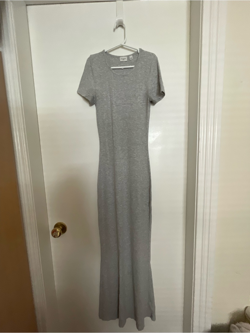 Aritzia Heather Gray Short-Sleeve Maxi Dress